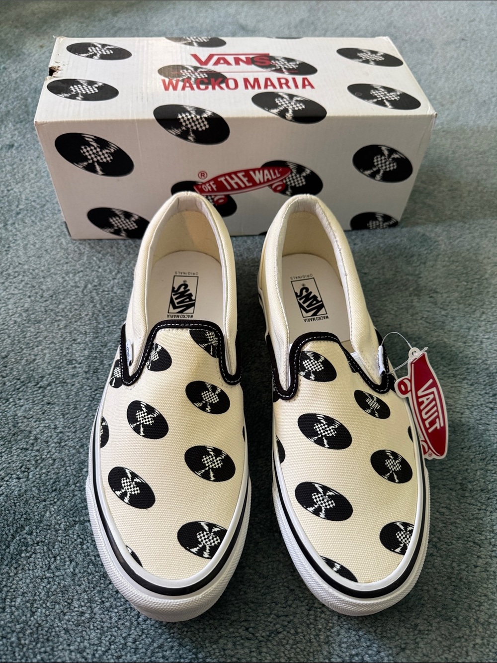 Vans WACRO Maria Slip-On Sneakers in Cream & Black 8